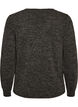 Jerseybluse med V-hals og lange ermer, Svart, Packshot image number 1