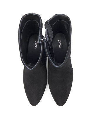 Zizzi Wide fit - Semsket ankelstøvler med hæl, Black, Packshot image number 2