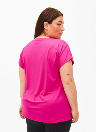 Kortermet trenings-T-skjorte, Neon Pink Glo, Model image number 1