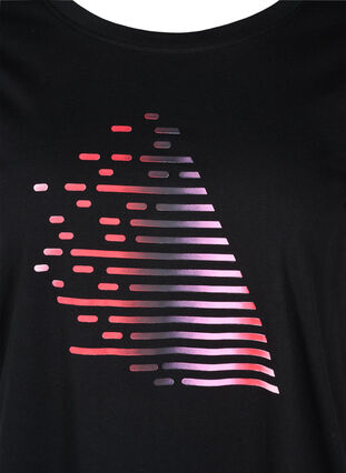 T-skjorte til trening med trykk, Black Gradiant, Packshot image number 2