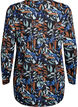 M&oslash;nstret bluse med lange ermer, Bl&aring;, Packshot image number 1