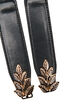 Smalt midjebelte med et bladformet spenne, Svart, Packshot image number 2