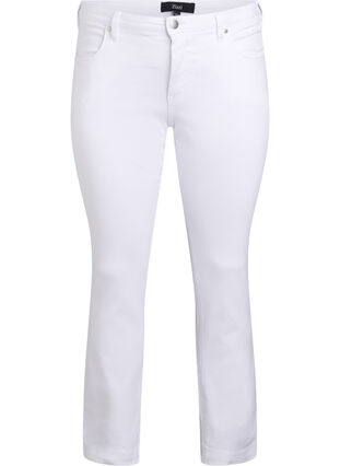 Slim fit Emily jeans med normal høyde i livet, White, Packshot image number 0
