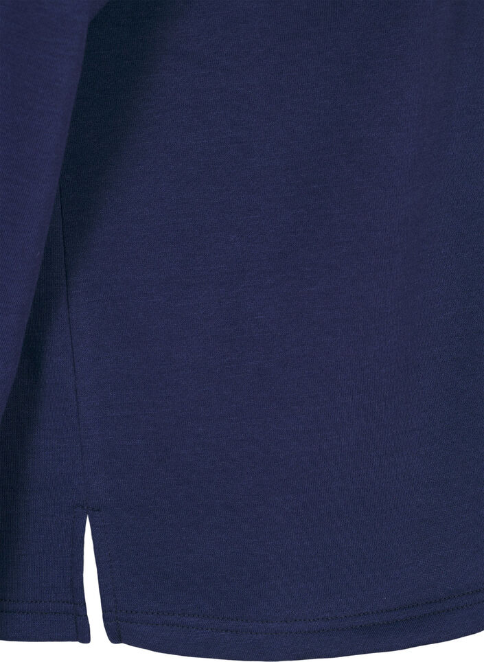 Kort genser med perledetaljer, Blå, Packshot image number 3