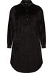 Cordfl&oslash;yelskjole med krage og knappelukking, Svart, Packshot image number 0
