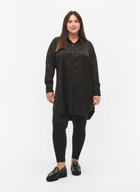 Sømløs leggings i houndstooth mønster, Black w. Dark Grey, Model