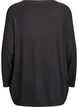 Strikkebluse med knapper i sidene, Svart, Packshot image number 1