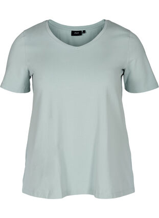 Basis T-skjorte med V-hals, Gray mist, Packshot image number 0