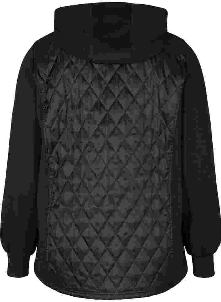 Treningsjakke med hette og lommer, Black, Packshot image number 1