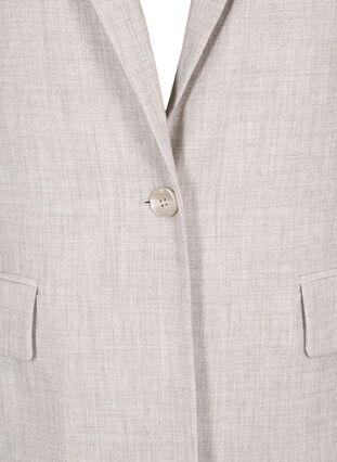 Zizzi Melert blazer med knappelukking, String, Packshot image number 2
