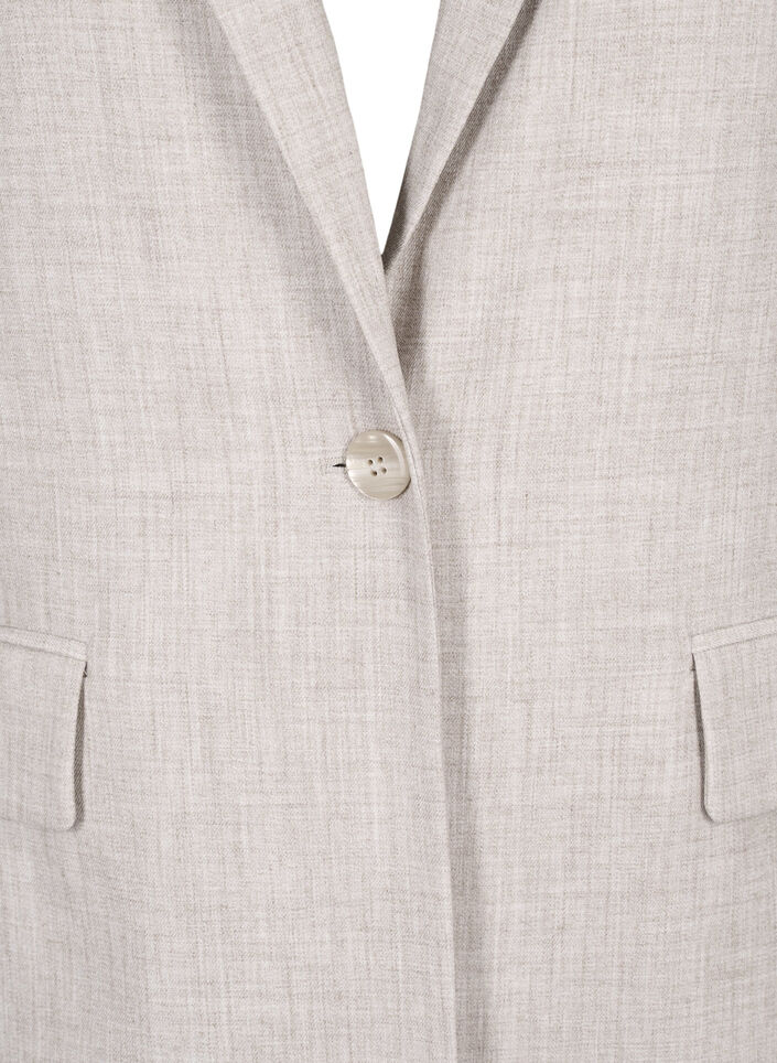 Melert blazer med knappelukking, String, Packshot image number 2