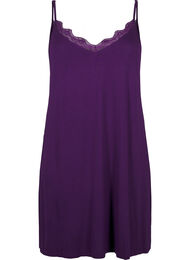 Nattkjole i viskose med blondekant, Purple Pennant