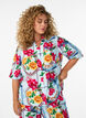 Bluse med albuelange ermer og fargerikt trykk, Bl&aring;, Model image number 0