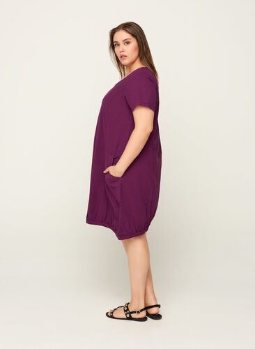 Kjole med lommer, Dark Purple, Model image number 1