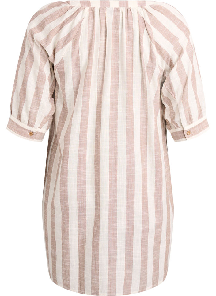 Bomullstunika med V-hals, Beige, Packshot image number 1