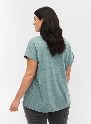 Melert T-skjorte i bomull, Sea Pine mel, Model image number 1