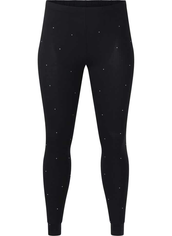 Viskose tights med paljetter, Black, Packshot image number 0