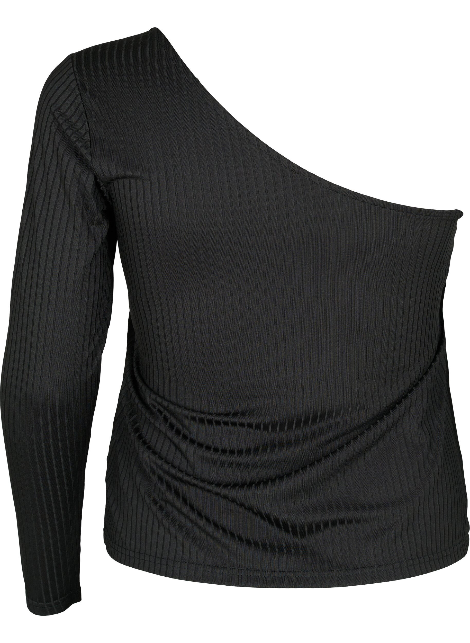 Zizzi One-shoulder bluse, Black, Packshot image number 1