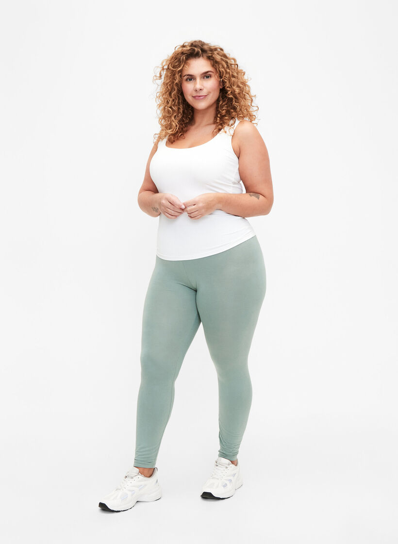 Basis leggings i viskose, Grønn, Model image number 1