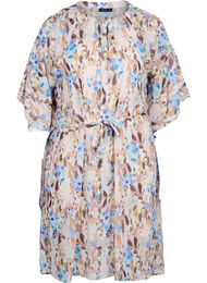Blomstrete kjole med knyting, Humus Flower AOP