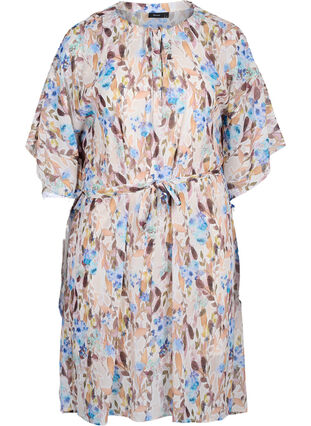 Blomstrete kjole med knyting, Humus Flower AOP, Packshot image number 0