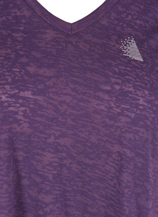 Mønstrete T-skjorte med A-form til trening, Plum Perfect1801, Packshot image number 2