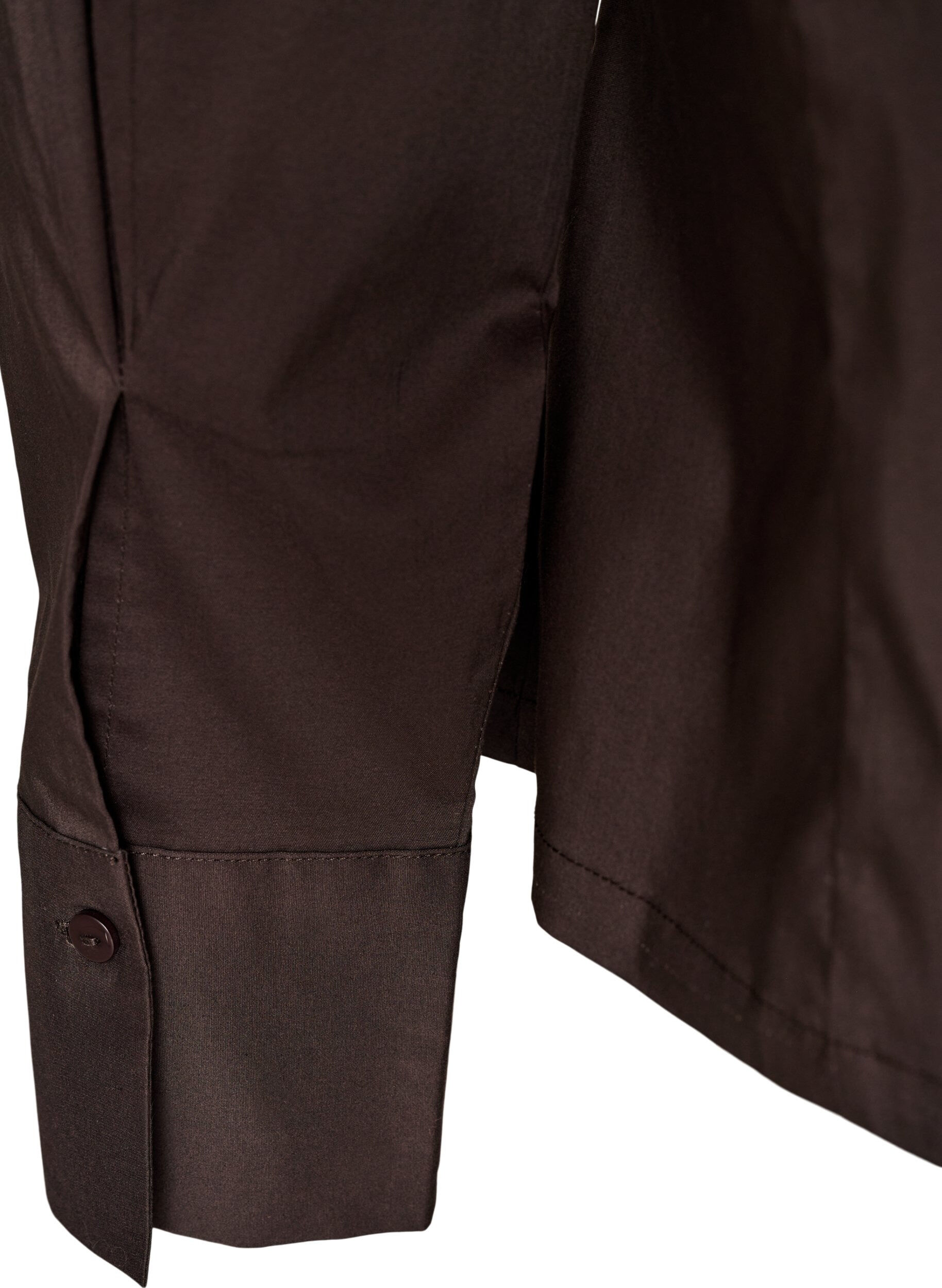 ZizziKort skjorte med to-veis glidel&aring;s, Brun, Packshot image number 3