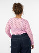 Mesh bluse med trykk, Rosa, Model image number 2