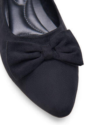 Zizzi Wide fit - Ballerinapumps med sløyfe, Svart, Packshot image number 3