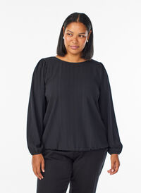 Bluse med sølvglitter, Svart Bluse med sølvglitter, Svart, Model
