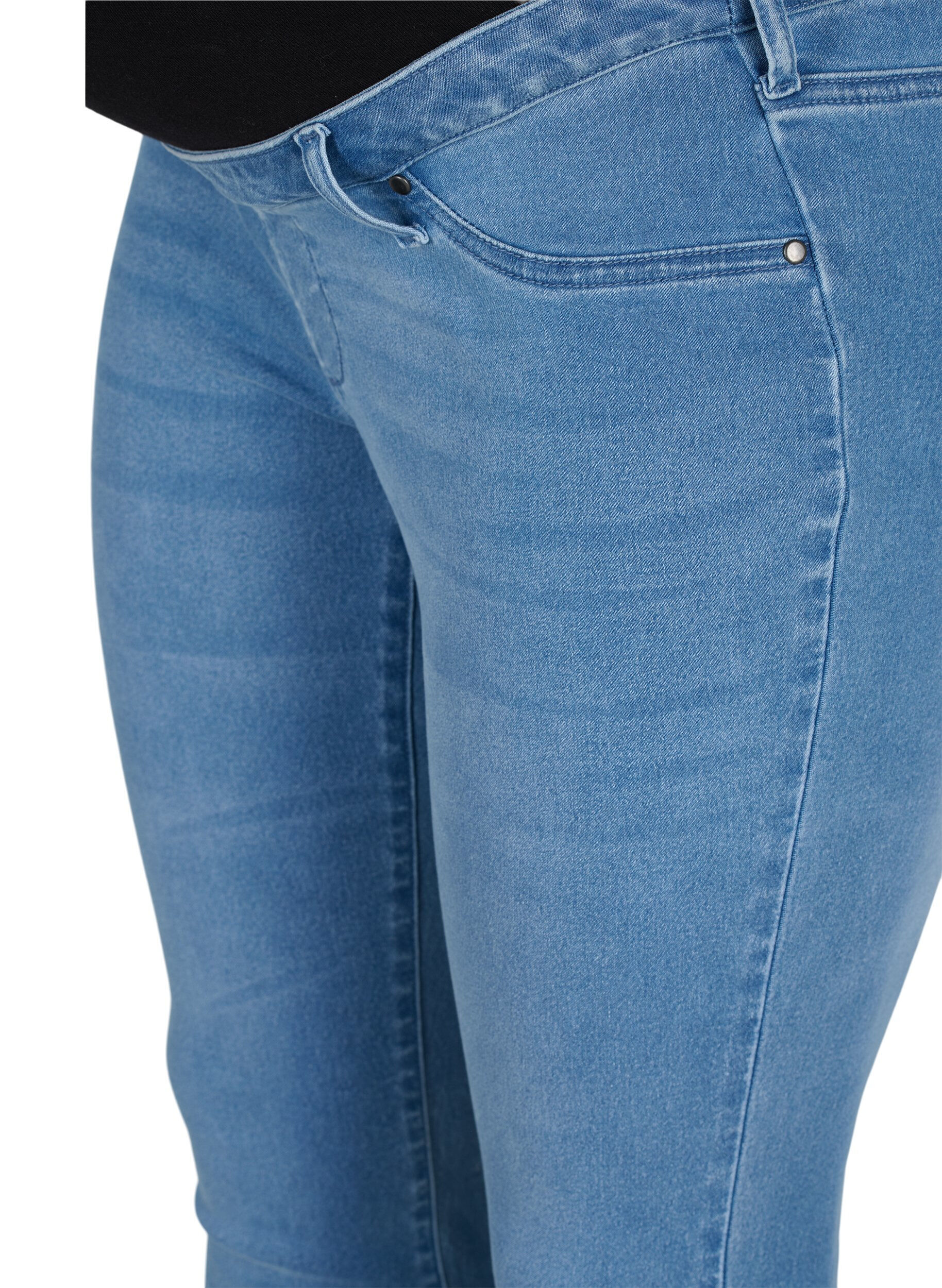 Zizzi Jeggings til gravide i en bomullsmiks, Light blue denim, Packshot image number 2
