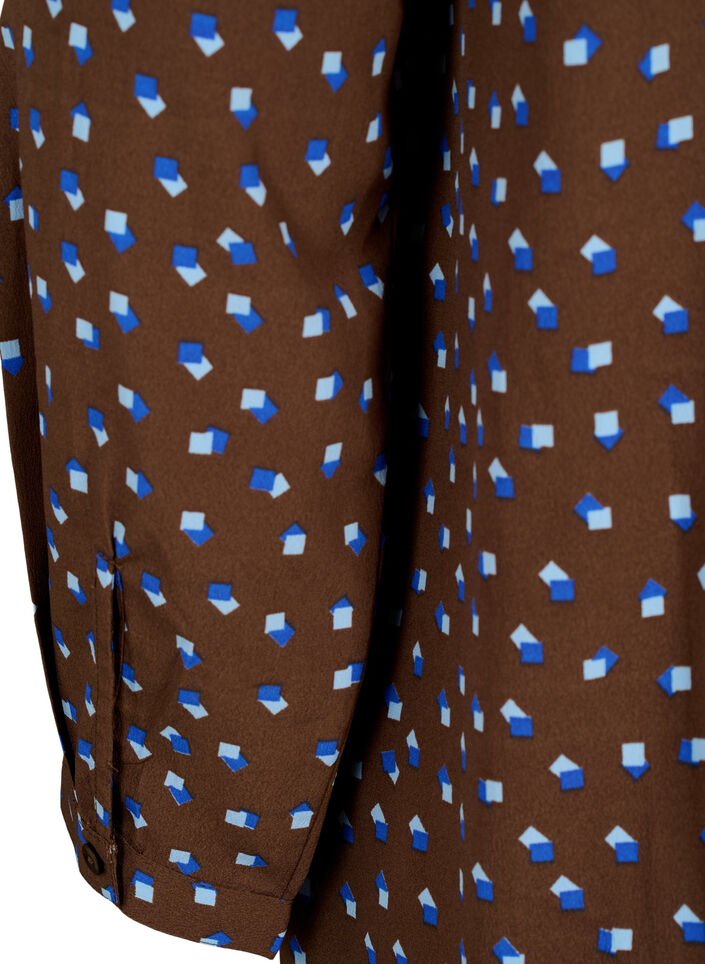Tunika med FLASH-trykk og lange ermer, Chicory Coffee AOP, Packshot image number 4