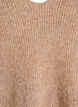 Strikkebluse med V-hals og raglanermer, Brun, Packshot image number 2