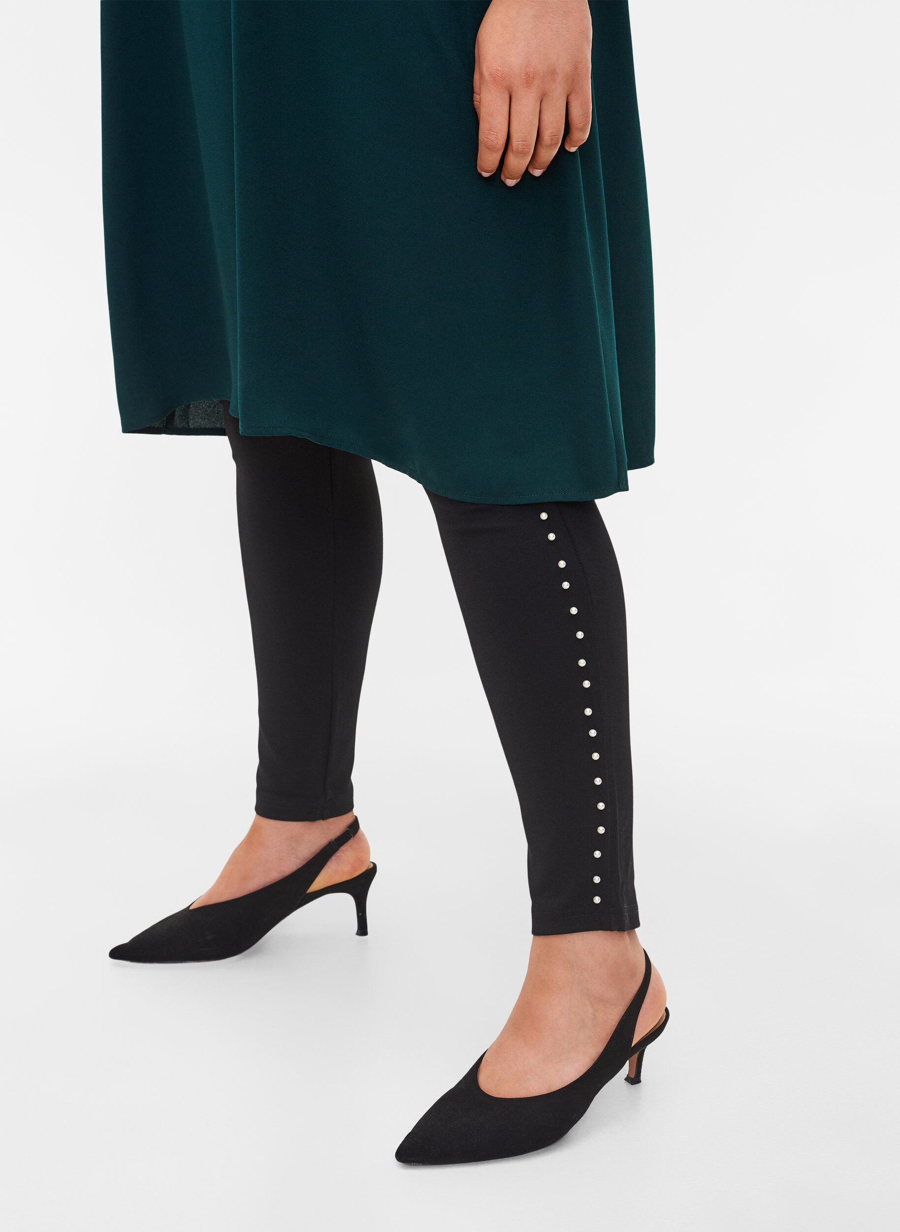 ZizziLeggings med perler, Black, Model image number 0