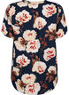 Bluse med korte ermer og V-hals, Bl&aring;, Packshot image number 1