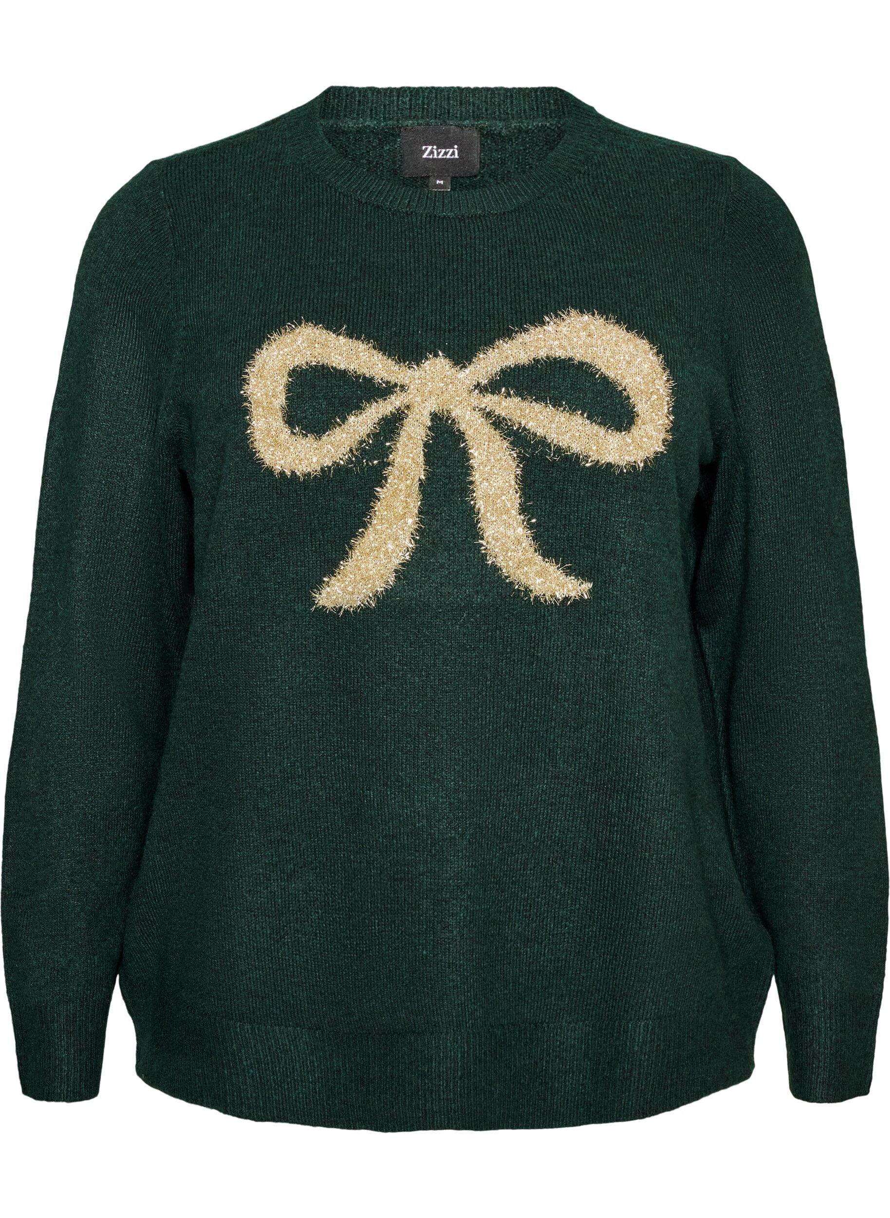 Strikkebluse med glittersl&oslash;yfe