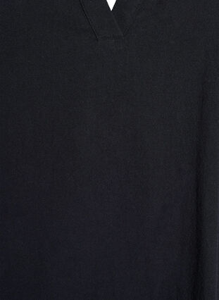 Zizzi Tunika med V-hals og rysjedetaljer, Svart, Packshot image number 2