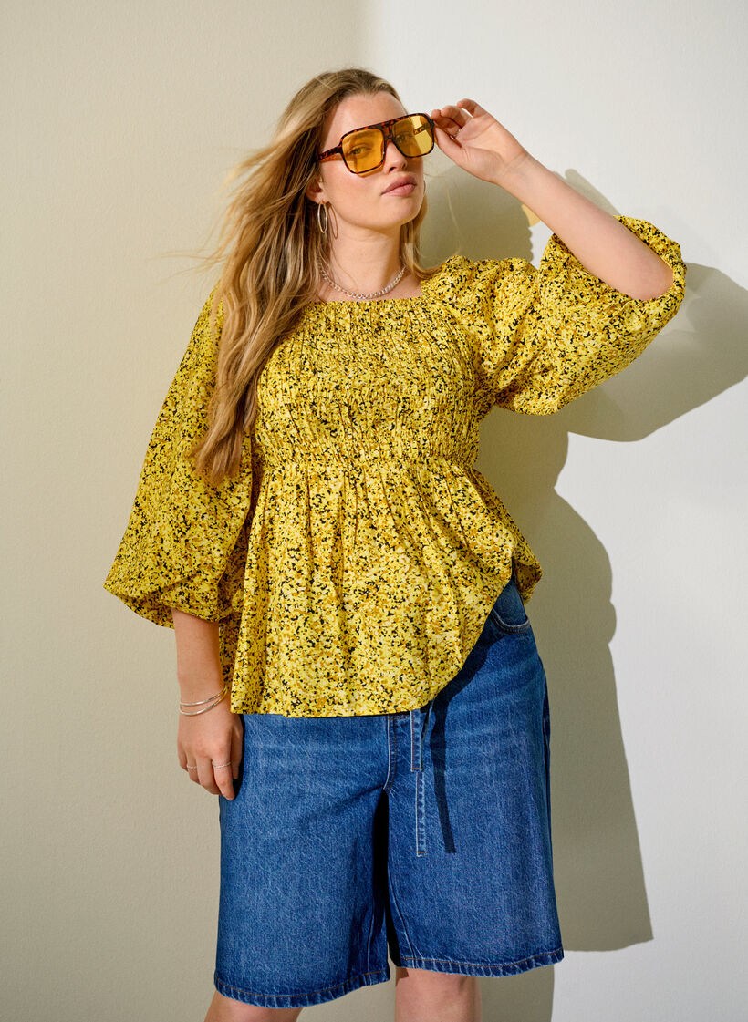 Slim fit denimshorts med knytebelte, Bl&aring;, Image