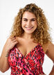 Badedrakt med trykk og omslagseffekt, Red Leopard AOP, Model image number 2