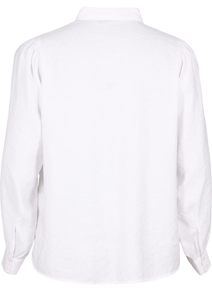 Langermet skjorte i Tencel ™ Modal, Bright White, Packshot image number 1