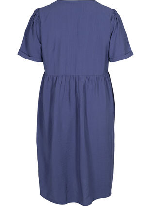 Kortermet kjole med knapper og lommer, Nightshadow Blue, Packshot image number 1
