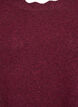 Strikkebluse med bølgete kanter, Mørk Bordeaux, Packshot image number 2