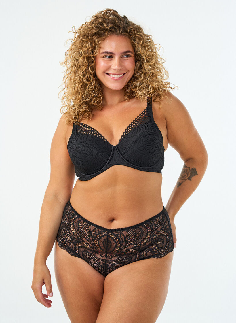 Blonde-BH med polstrede sk&aring;ler, Svart, Model image number 1