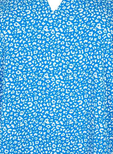 Kortærmet bluse med trykk (GRS), Blue Ditsy, Packshot image number 2