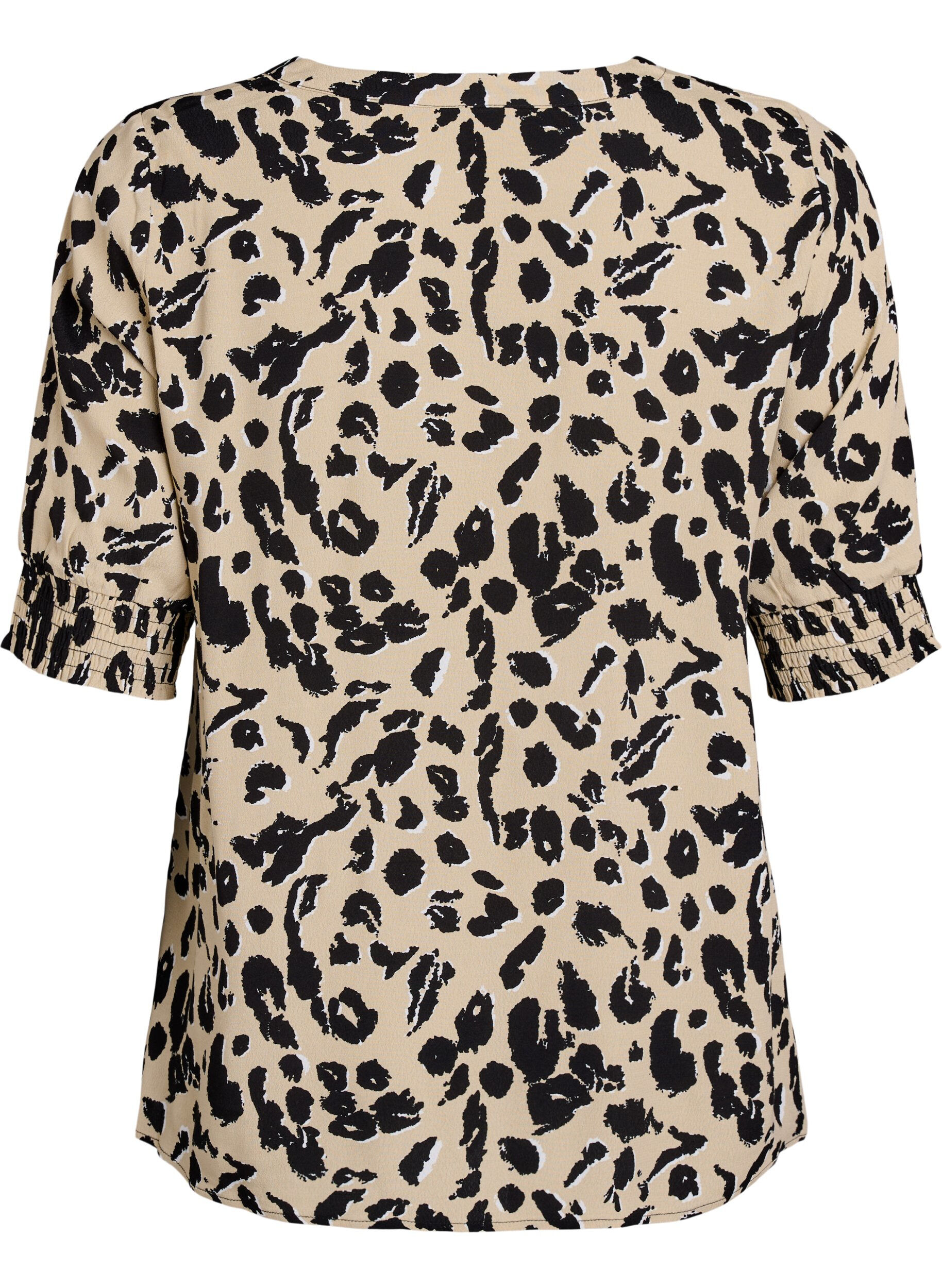 Zizzi Kortermet viskosebluse, Beige, Packshot image number 1