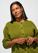Ribbestrikket cardigan med knapper, Gr&oslash;nn, Model image number 3