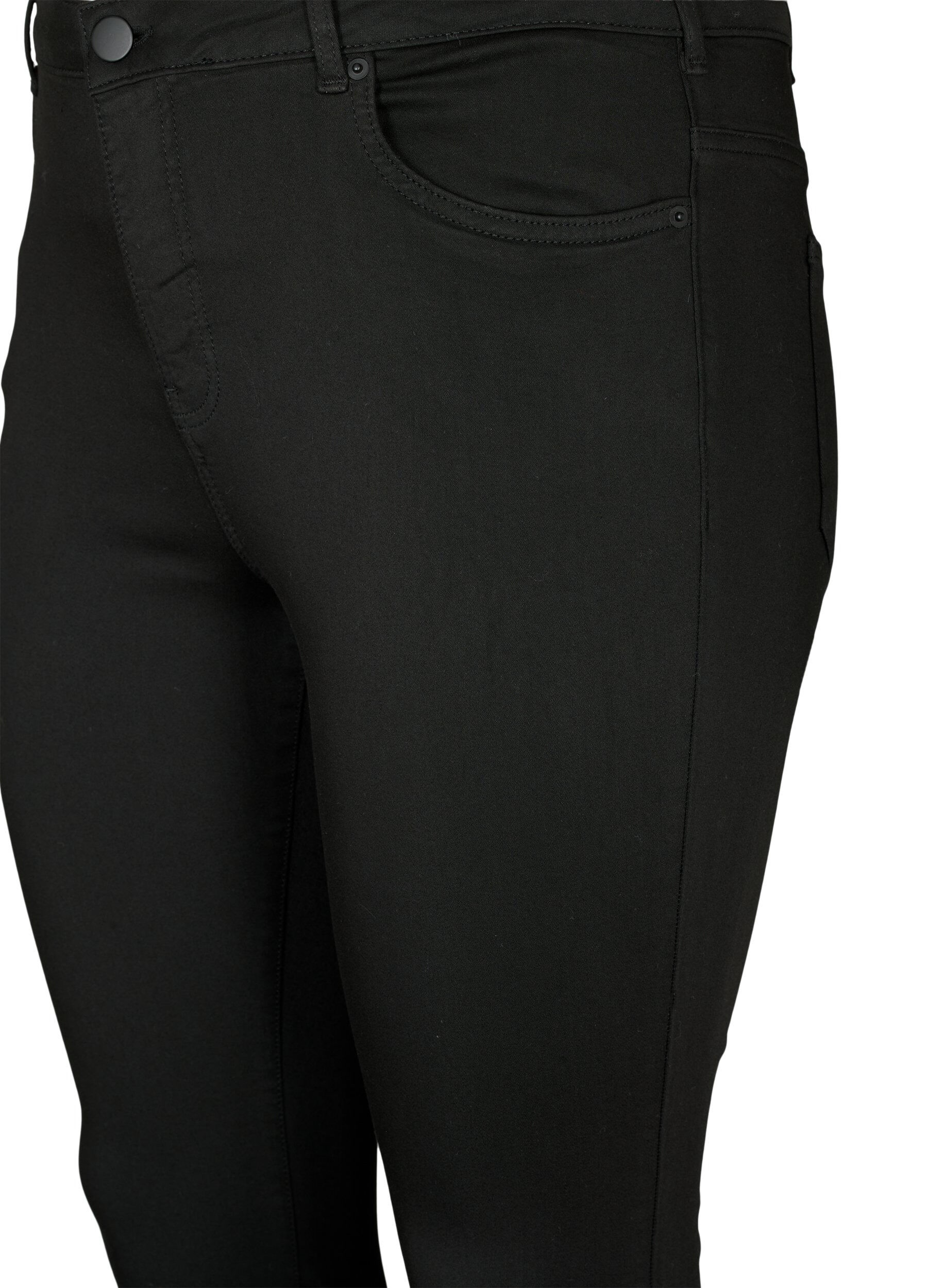 Zizzi Stay black jeans med h&oslash;y midje, Svart, Packshot image number 2