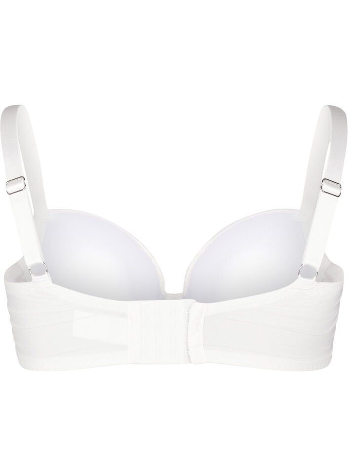 Formstøpt BH med blondedetaljer, Hvit, Packshot image number 1