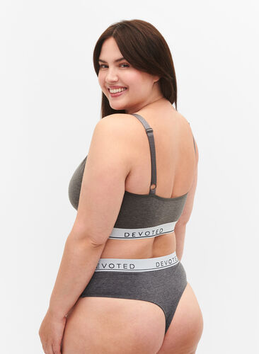 G-streng med normal høyde i livet, Medium Grey Melange, Model image number 1