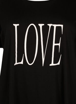 Oversized T-skjorte med trykk, Black W. Love, Packshot image number 2
